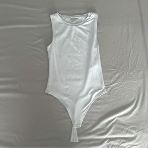 Babaton White Sleeveless Bodysuit Aritiza